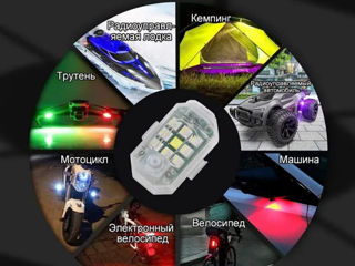 Стробоскоп на авто, мотоцикл, велосипед с пультом - мигалка маячок 4 шт foto 7