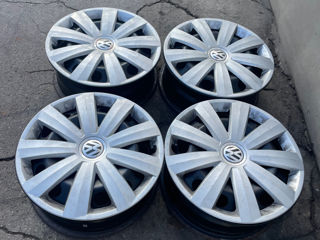 Discuri R16 5x112+capace in complect originale VW foto 2