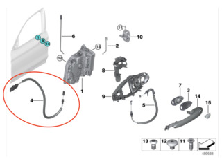 Трос замка двери передней BMW 51217409277