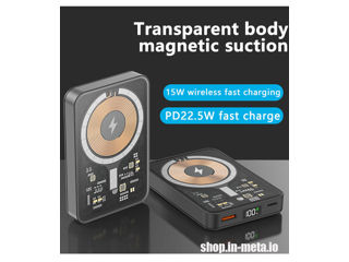 5D Magnetic Wireless Power Bank 10000mah 15W Беспроводная зарядка, магнитный внешний аккумулятор. foto 6