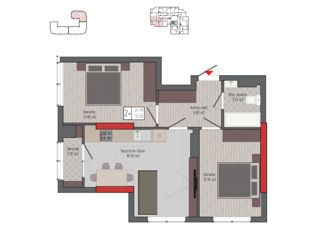 Apartament cu 3 camere, 73 m², Centru, Comrat foto 3