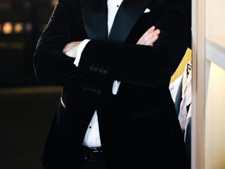 Papion elegant din matase neagra - black silk butterfly bow tie (viggo) foto 7