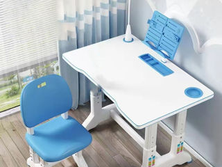 Парты со стульчиком Premium Blue 82-1, 80 см, Бесплатная доставка по Молдове