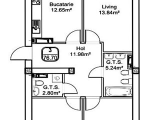 Apartament cu 3 camere, 77 m², Periferie, Dumbrava, Chișinău mun. foto 7