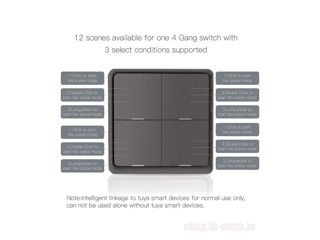 Беспроводной выключатель Zigbee Wireless Switch, 4 button, White, Gray, Black foto 4