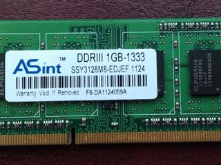Память ASint DDR3 1Gb 1333Mhz для ноутбука foto 1