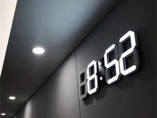3D LED=Большие=Хамелеон=Мультиколор-настенные часы, цифровые t* с будильником и пультом управлением. foto 2