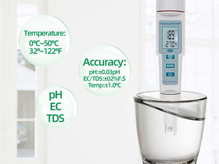4 in 1 analizator lichide pH / EC / TDS / Temp 4 в 1 анализатор жидкости pH / EC / TDS / Темп foto 2