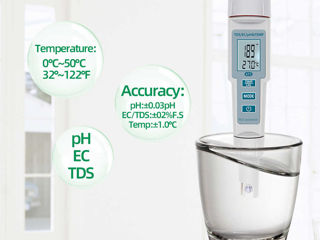 4 in 1 analizator lichide pH / EC / TDS / Temp 4 в 1 анализатор жидкости pH / EC / TDS / Темп foto 2