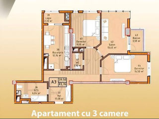 Apartament cu 3 camere, 86 m², Ciocana, Chișinău foto 6