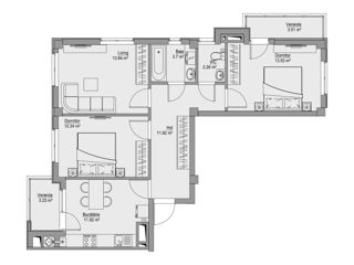 Apartament cu 3 camere, 77 m², Centru, Chișinău