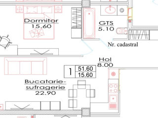 Apartament cu 1 cameră, 39 m², Telecentru, Chișinău foto 5