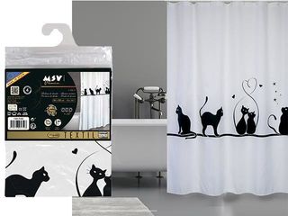 Шторка Для Душа 180X200Cm Msv Cat, Полиэстер
