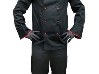 Jacheta de bucătar - neagră / Китель поварской черный с красным