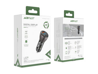 Încărcător auto din metal ACEFAST B6 63W (USB-A+USB-C) cu afișaj digital transparent foto 5