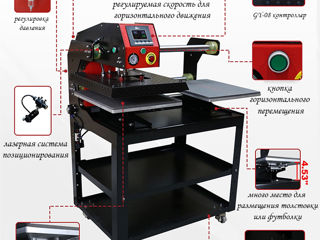 Двухпозиционный пресс для термопереноса XPDS-20 Presă de transfer termic cu două poziții foto 6