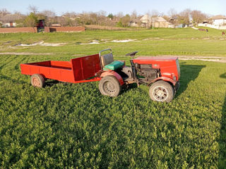 Mini tractor cu remorca și freza foto 3
