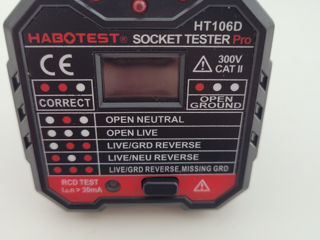 Aparat de masura digital HabotestHT106D, Tester priza. Detector detensiune si tester faze foto 6