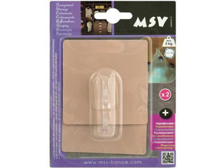 Крючки Самоклеющиеся Msv 2Шт Квадрат 8X8Cm, Беж, Пластик