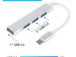 Hub Usb Type С+RG45  ,HUB USB 2.0+ RG-45 foto 3