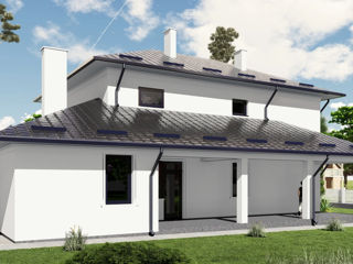 Casă de locuit individuală cu 2 niveluri / stil clasic / arhitect / 3D / 209.60m2 / construcții foto 2