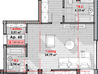 Apartament cu 3 camere, 89 m², Râșcani, Chișinău foto 2