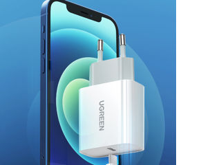 Сетевое зарядное устройство ugreen usb c 20w pd, цвет белый (без кабеля)