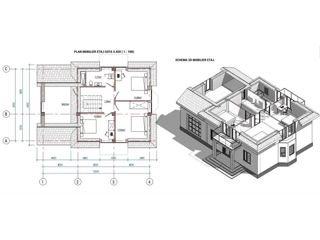 Casă de locuit individuală cu 2 niveluri / P+M / stil modern / 230m2 / proiecte / construcții / 3D foto 7