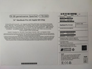 Apple Macbook Pro 14" M3 16/1Tb. Новый. Запечатан. Гарантия 1 год! foto 2