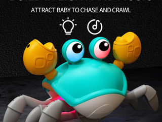 Jucarie interactiva pentru copii, crab mergator cu lumini/ Интерактивная музыкальная игрушка краб foto 6