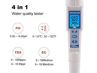 4 in 1 analizator lichide pH / EC / TDS / Temp 4 в 1 анализатор жидкости pH / EC / TDS / Темп foto 5