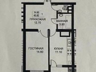 Apartament cu 1 cameră, 47 m², Buiucani, Chișinău foto 2