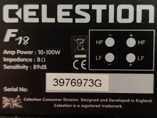 Stare ideală Celestion  F18  / F38 Original England Самые большие полочники и напольники из серии F foto 3