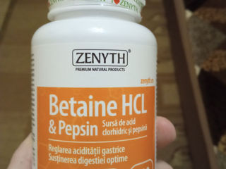Betaina HCL cu pepsină 580 mg