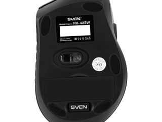 Wireless Mouse Sven Rx-425W, Optical, 800-1600 Dpi, 6 Buttons, Ergonomic, 1Xaa, Black фото 3