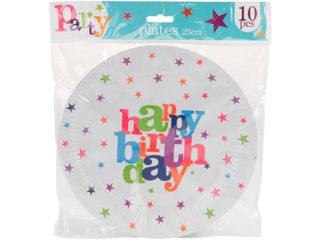 Set Farfurii Happy Birthday 10Buc, 23Cm, Hartie