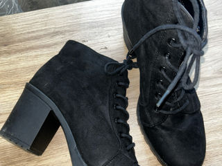 Botine negre (piele întoarsă)  фото 0