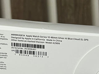 Apple Watch 10 46mm Silver Aluminium Case/Blue Cloud Sport Loop GPS foto 6