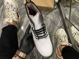 Dr. Martens 1460 White Unisex cu blana foto 7