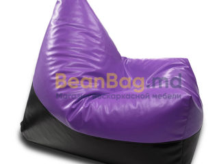 BeanBag Piramida XL din Ecopiele culoare Violeta foto 3