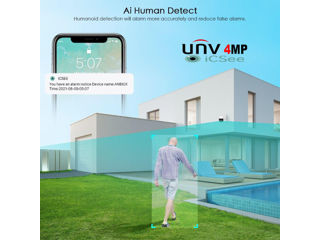 Camera WiFi 4MP Robot UNV microSD, microfon, dinamic, detectie om, autotrak foto 8