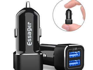 Автомобильное зарядное устройство Essager Car Charger 2xUSB 2.4A для телефонов,планшетов и навигации