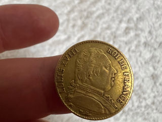 Louis XVIII, золотая монета коллекционная, moneda din aur colectie