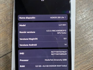 Honor 200 Lite 8/8.Ram 256 memorie foto 3