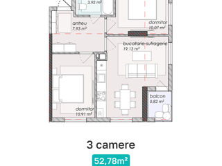 Apartament cu 3 camere,  Durlești,  Chișinău,  Chișinău mun. foto 4
