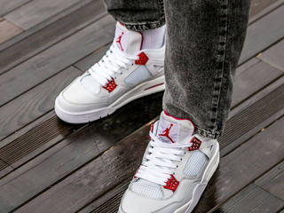 Nike Air Jordan 4 Retro White Metallic Red Unisex foto 6