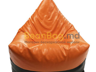 BeanBag Piramida XL din Ecopiele culoare Oranj foto 3