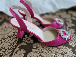 Pantofi în set cu clutch fucsia marimea 39 foto 8