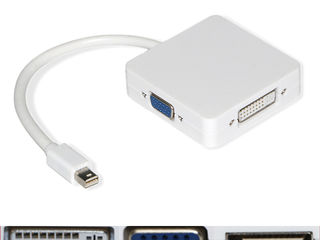 Адаптер minidiplay port thunderbolt/DP(Display port) to VGA, HDMI, DVI foto 1