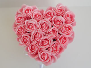 Cutii inima - trandafiri din spumă de săpun parfumați - flori care nu se ofilesc foto 3